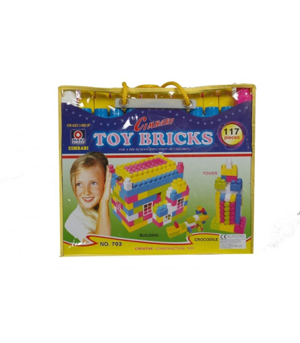 CIMBARI TOY BRICKS SET 117 PIECES - BUILDING BLOCKS, SORTERS AND RINGS