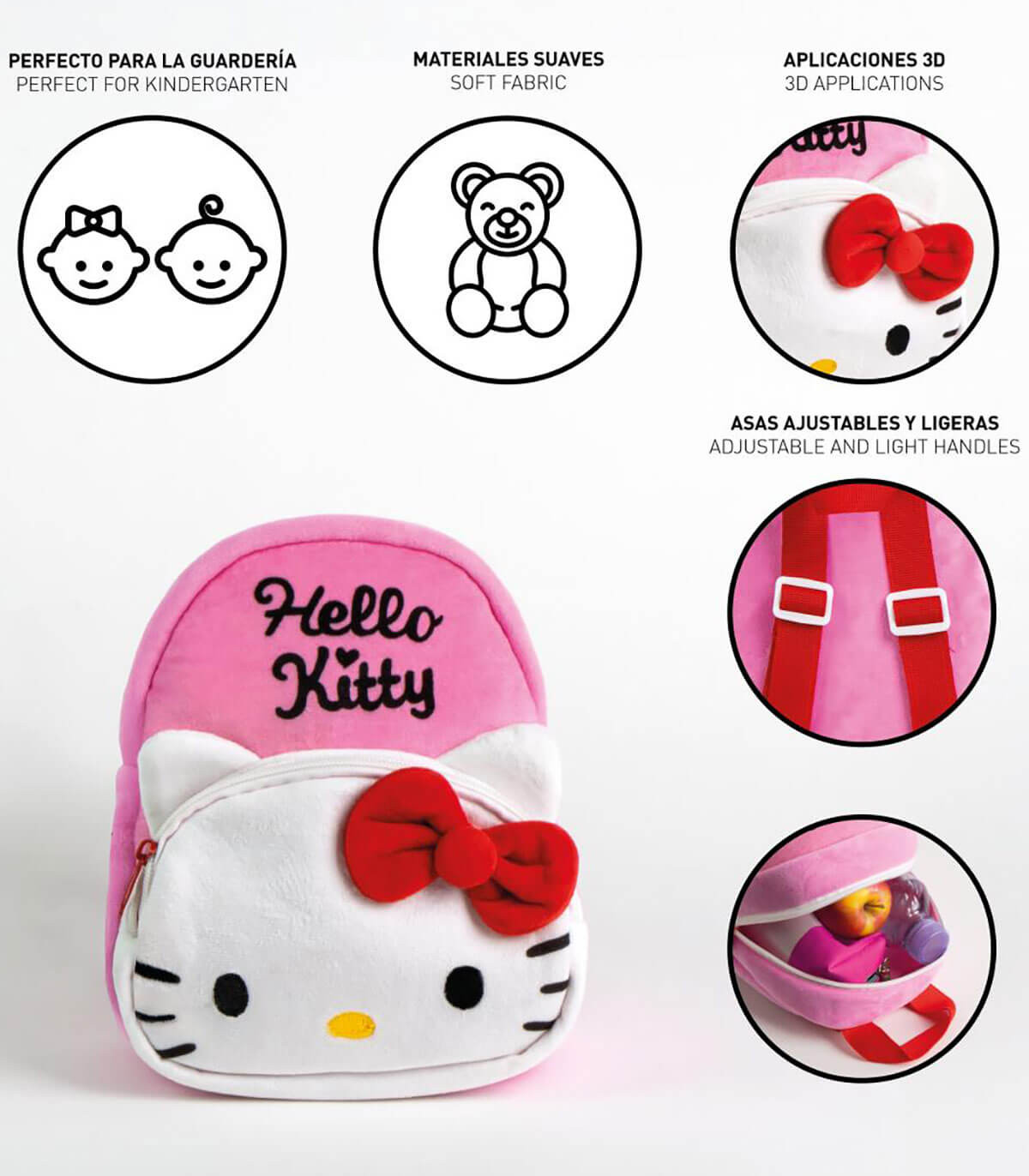CHILDREN'S PREMIUM PLUSH BACKPACK HELLO KITTY 22X18 CM Cerda