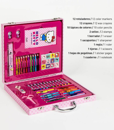 DRAWING SET IN A SUITCASE WITH METAL HANDLE HELLO KITTY Cerda