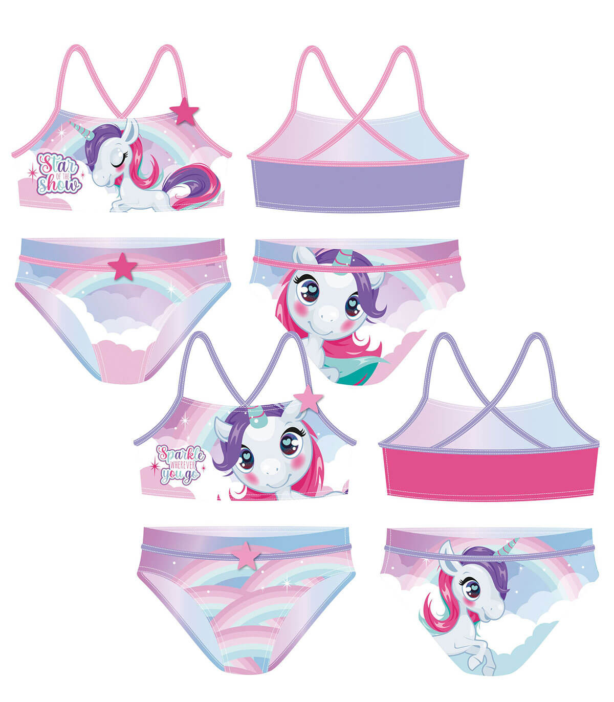 CHILDREN'S 2-PIECE SWIMSUIT UNICORN 2-4-6 YEARS Arditex