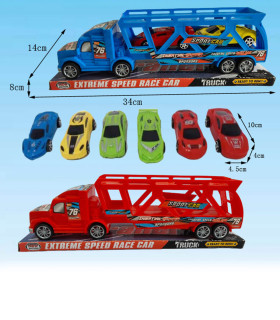 CHILDREN'S CAR CARRIER WITH 2 SPORTS CARS IN BLISTER PACK Armtoys