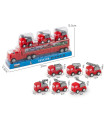 CHILDREN'S CAR CARRIER WITH 3 FIRE TRUCKS IN BLISTER 31 CM