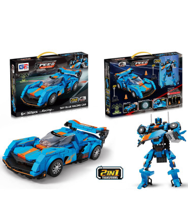 CHILDREN'S CONSTRUCTOR TRANSFORMER 2 IN 1, 303 PARTS BLUE Armtoys