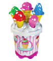 ICE CREAM SAND BUCKET 11 PIECES 17 CM