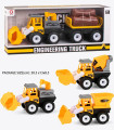 CHILDREN'S CONSTRUCTION TRUCK WITH TRAILER AND WOOD IN BOX. 3 TYPES