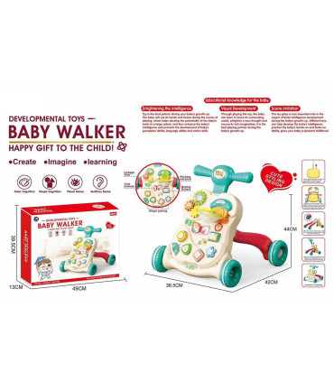 BABY MUSICAL WALKER WITH GEARS AND BASKET Armtoys