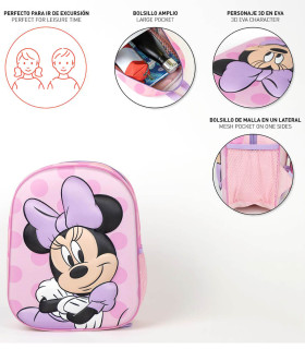 CHILDREN'S 3D BACKPACK 31 CM PURPLE MINNIE Cerda