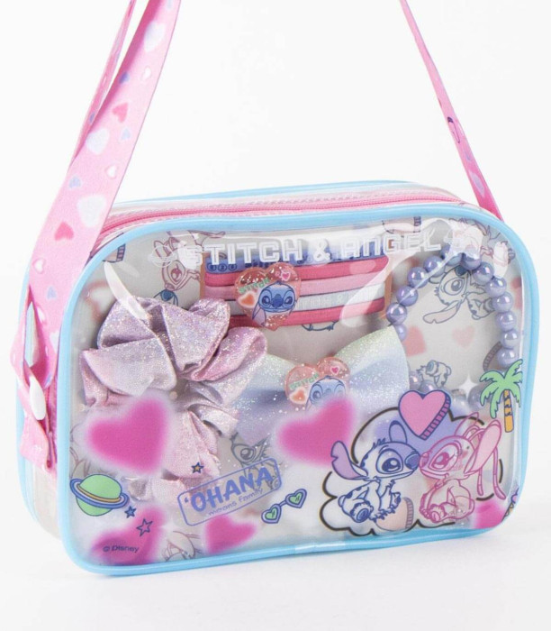 HAIR ACCESSORIES IN A STITCH SHOULDER BAG