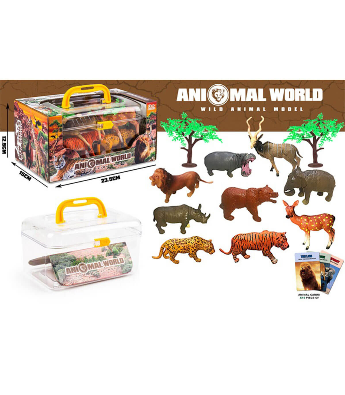 SUITCASE WITH AFRICAN ANIMALS 9 PCS. - Wild and forest