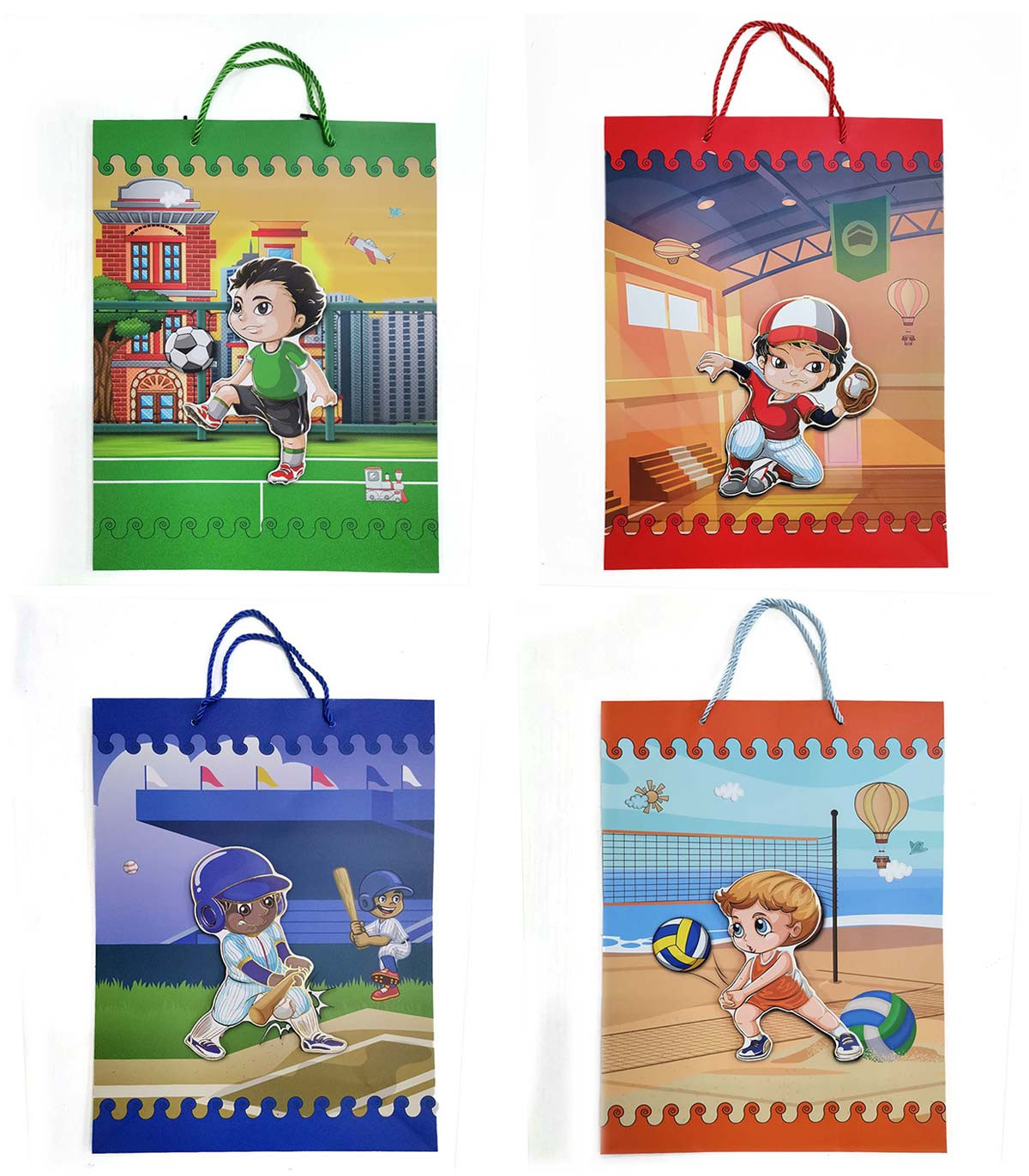 GIFT BAG 3D ATHLETES 40x30 CM 4 TYPES
