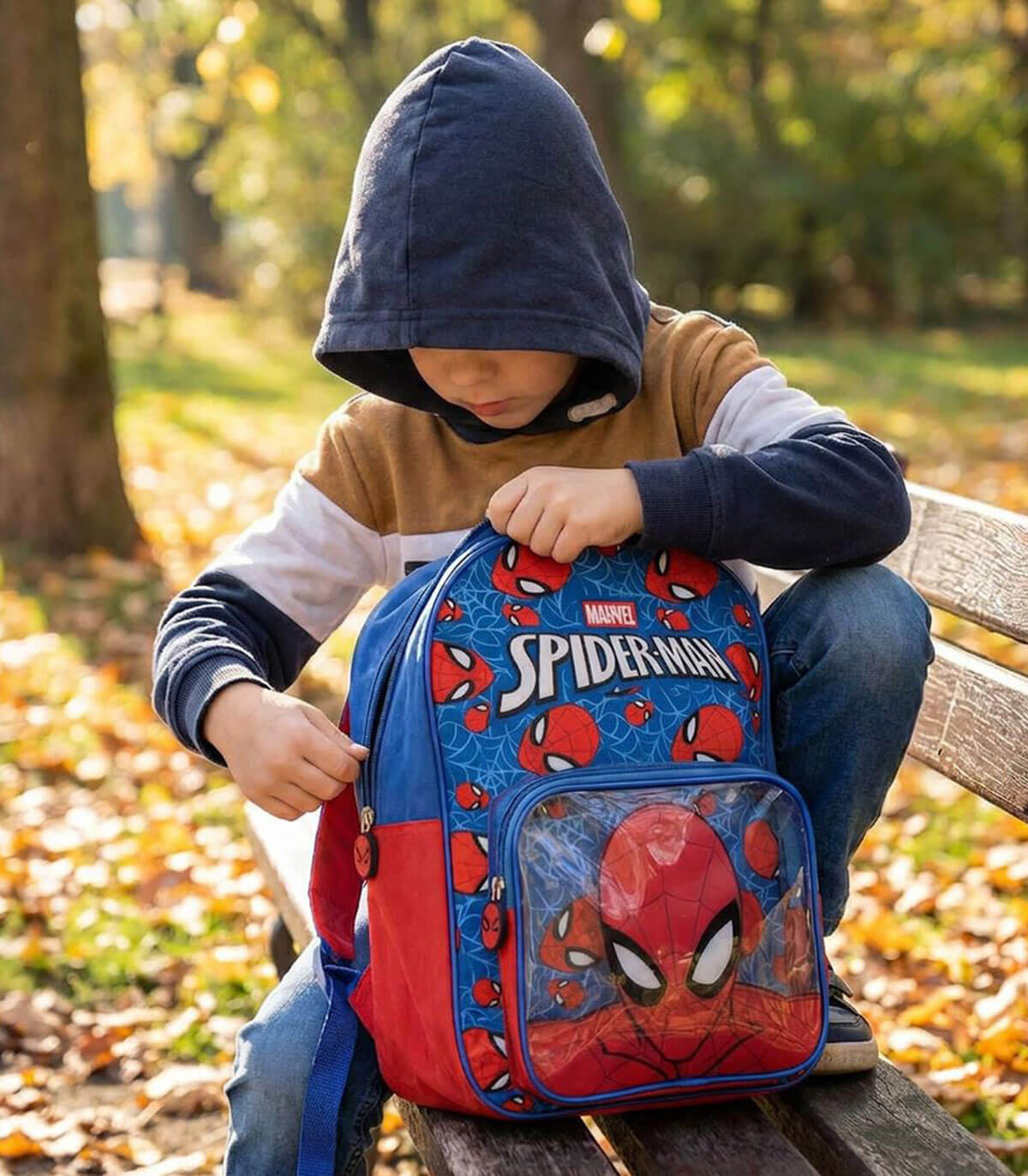CHILDREN'S BACKPACK WITH FRONT POCKET SPIDERMAN
