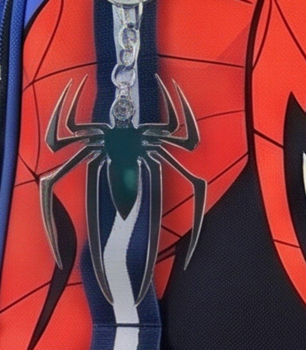 CHILDREN'S SCHOOL BACKPACK SPIDERMAN WITH BADGE