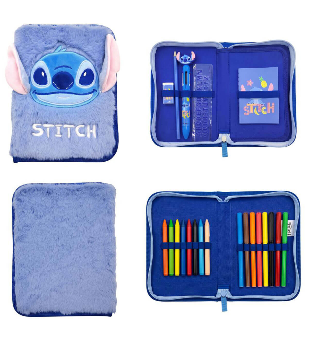 PLUSH PENCIL CASE WITH 2 COMPARTMENTS, STITCH
