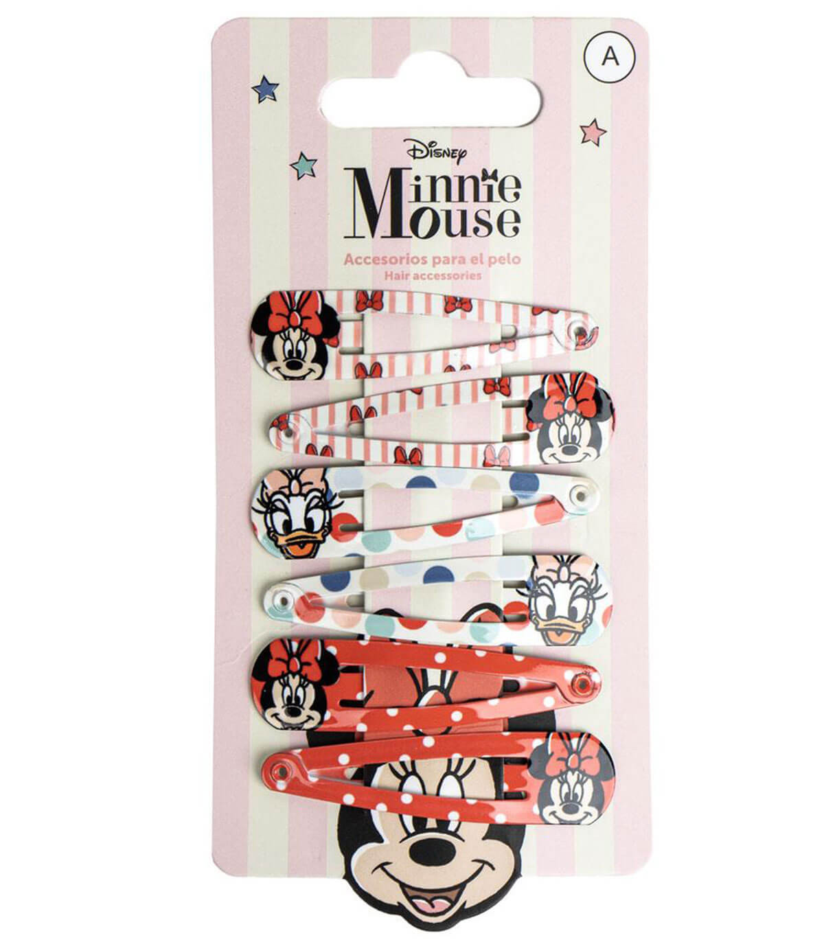 HAIR CLIPS 6 PCS MINNIE ON CARD