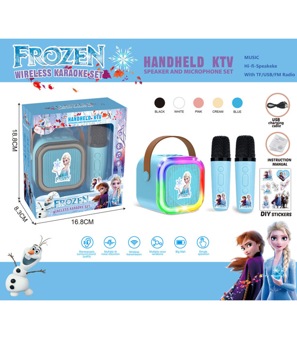 2 PCS. KARAOKE MICROPHONES WITH FROZEN SPEAKER