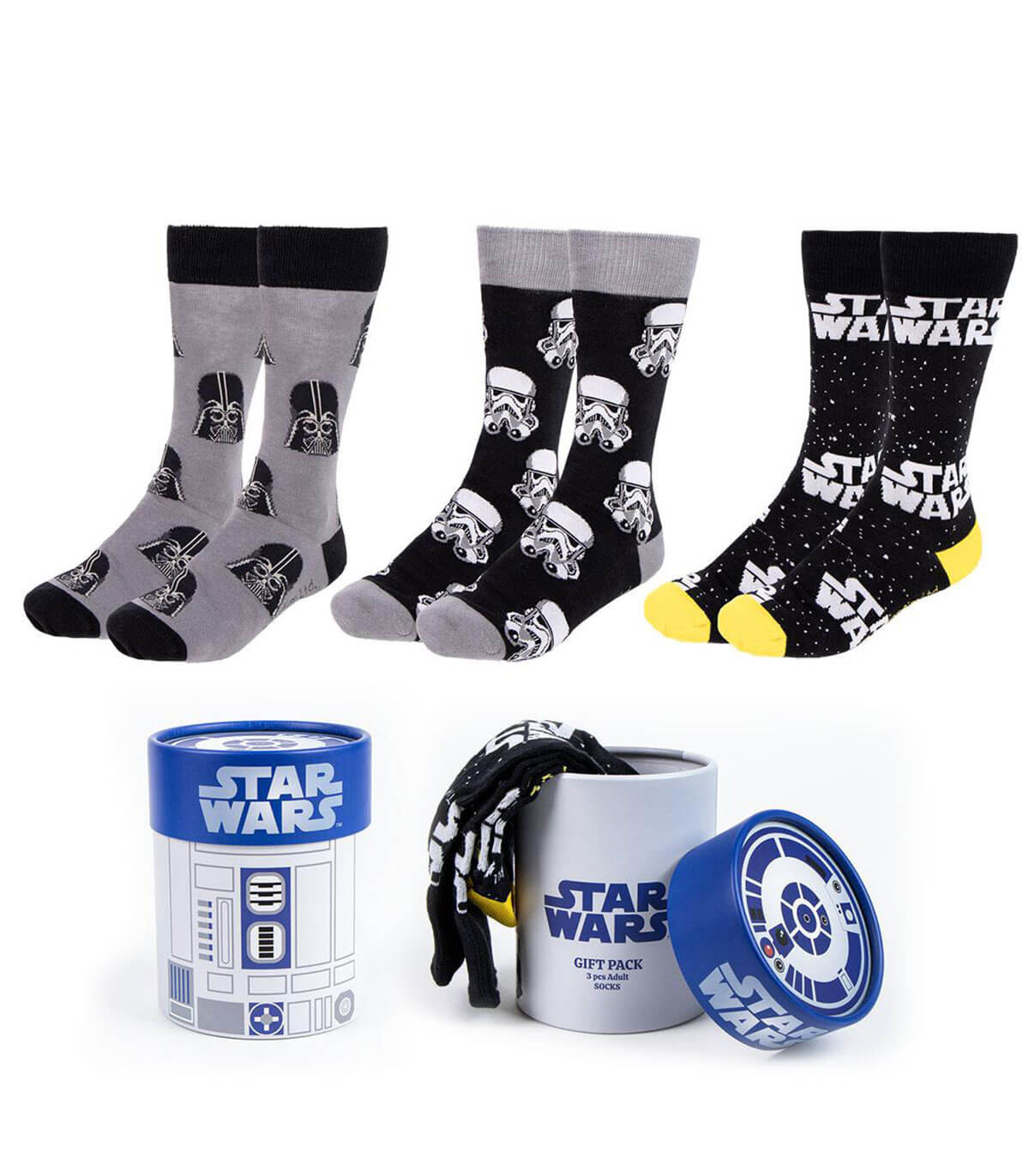 3 PAIRS OF YOUTH SOCKS STAR WARS PREMIUM BOX 36/43 BOX 36/43