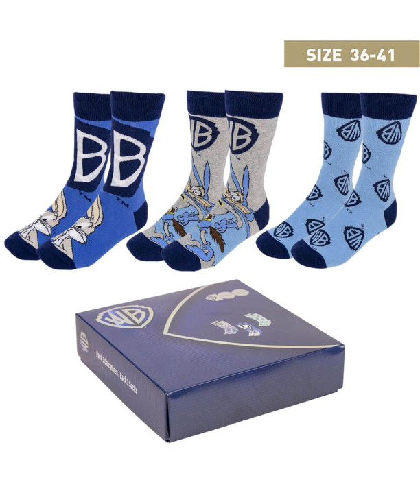 3 PAIRS OF WARNER PREMIUM YOUTH SOCKS BOX 36/41
