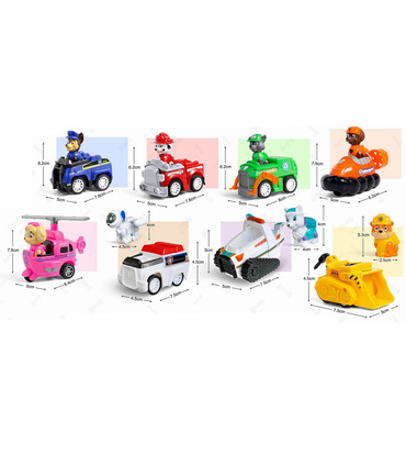 4 DOGS WITH CARS IN A VERTICAL BOX 2 TYPES - Cars and jeeps