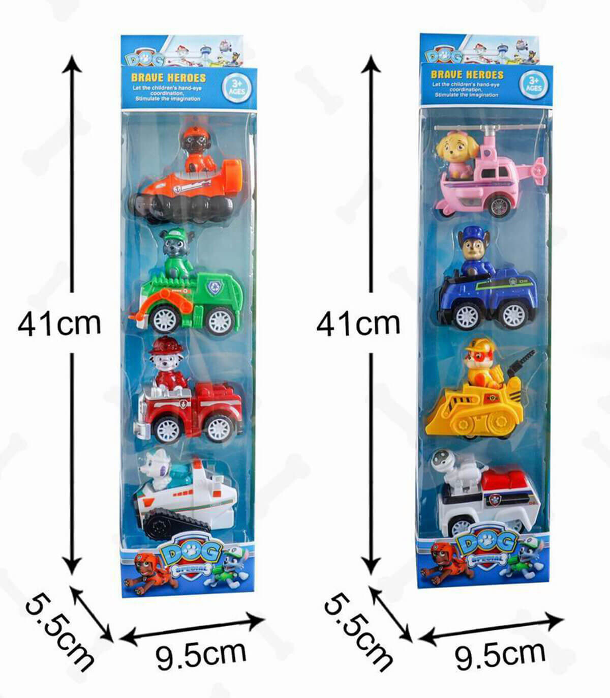 4 DOGS WITH CARS IN A VERTICAL BOX 2 TYPES - Cars and jeeps