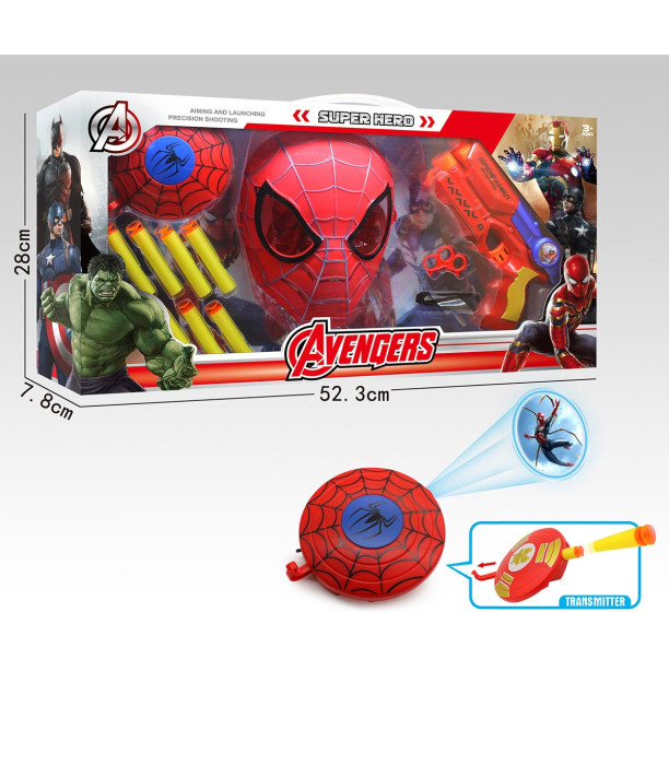 PISTOL, MASK AND SPIDER SHIELD