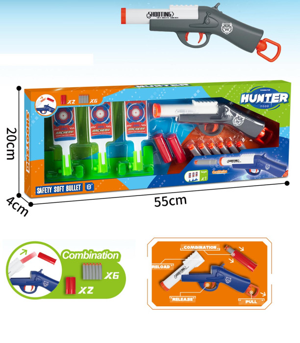 SOFT DART GUN WITH TARGETS IN A BOX
