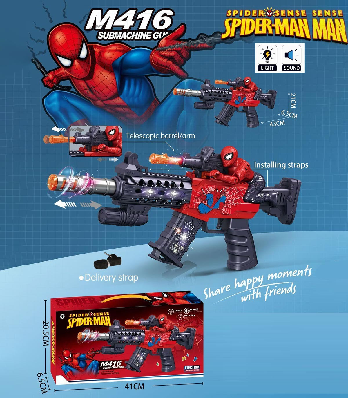 BATTERY-POWERED TOY MACHINE GUN SPIDER M416