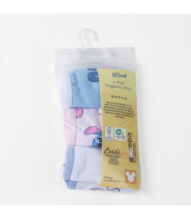 SLIP-ON SHOES, 3 PAIRS PER PACK, STITCH, AGES 2-8 YEARS