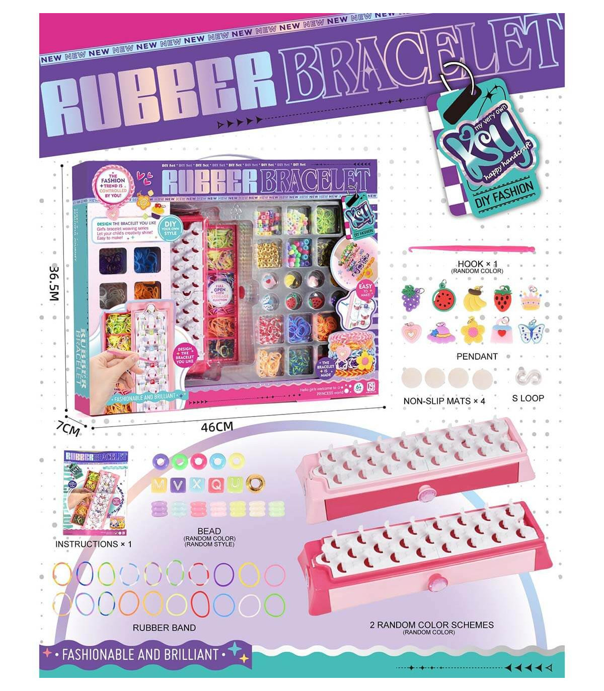 LARGE LOOM AND RUBBER BAND WEAVING KIT