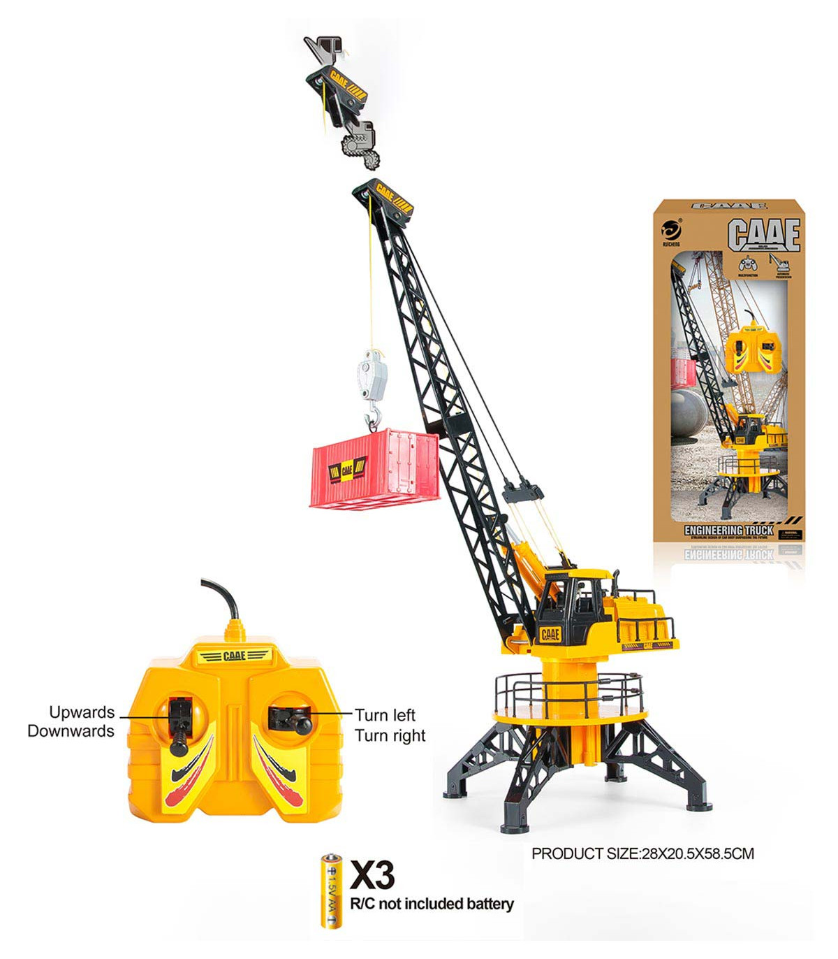LARGE CRANE WITH REMOTE CONTROL AND 56 CM CABLE
