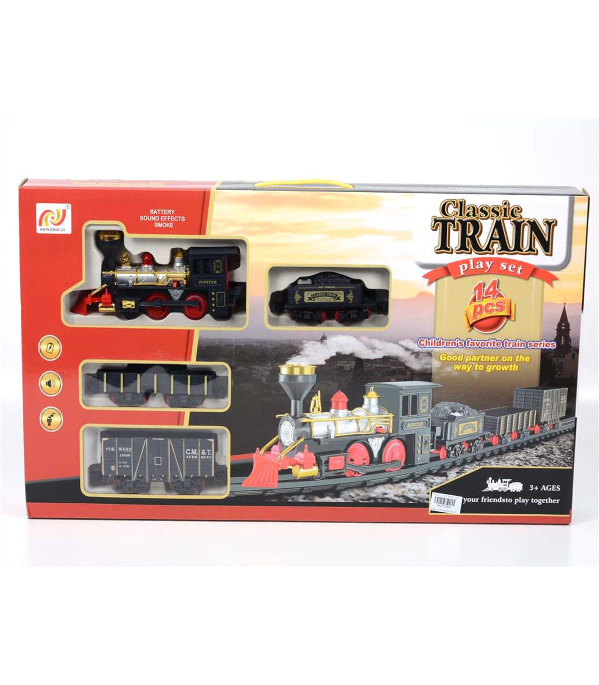 CLASSIC TRAIN 3 CARS 14 PARTS IN A BOX