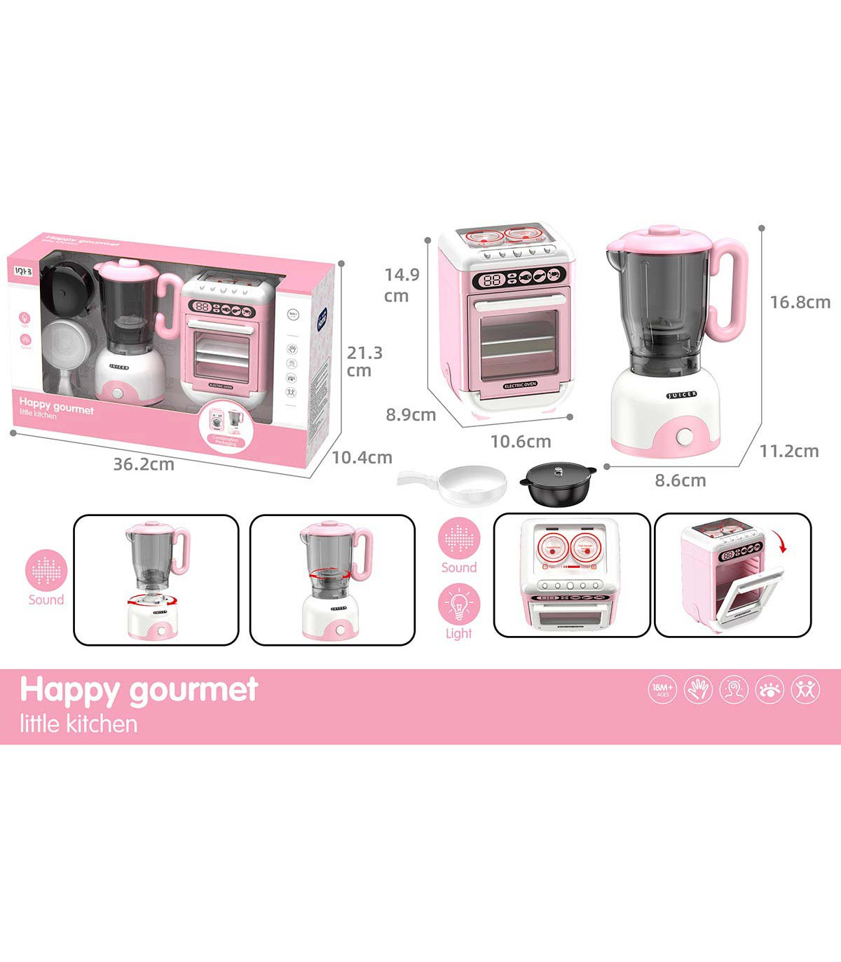 PINK BLENDER AND BATTERY-POWERED OVEN IN A BOX