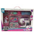 SEWING MACHINE WITH DRESS, BOARD, IRON, AND ACCESSORIES