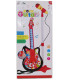 RED ROCK GUITAR WITH MICROPHONE ON A STAND