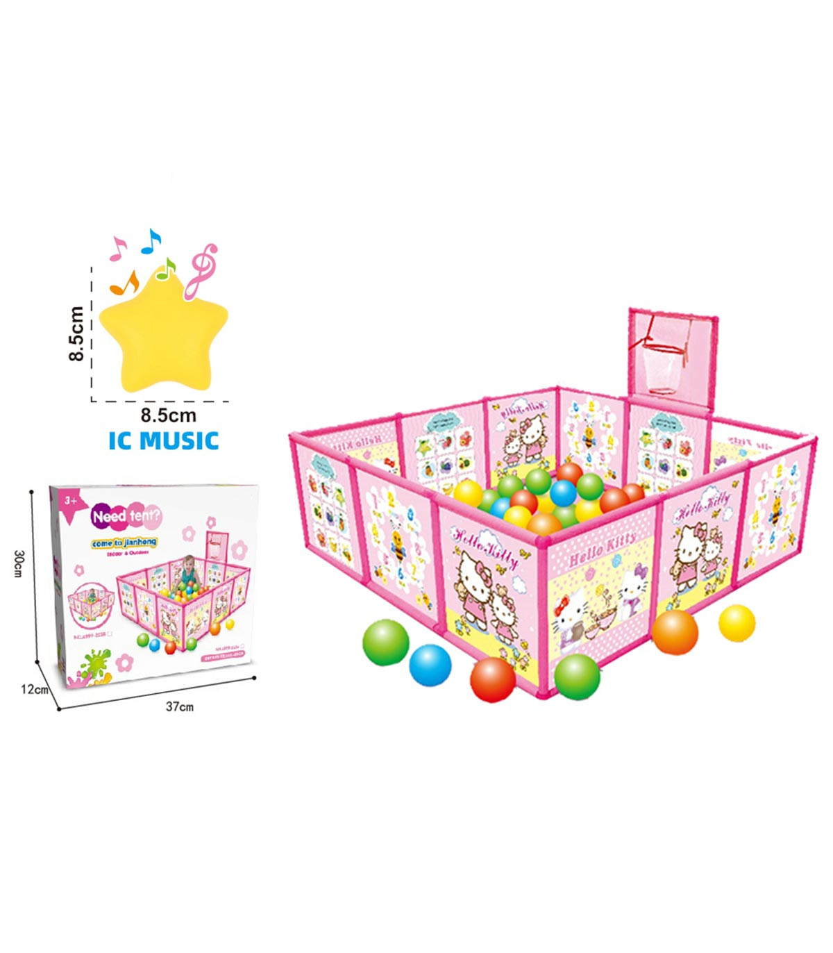 PLAYPEN 118 x 118 x 81 CM, PINK