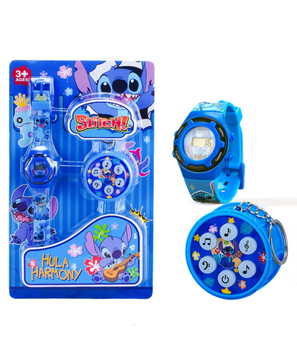 CLOCK WITH MUSICAL KEYCHAIN IN BLISTER PACK STITCH