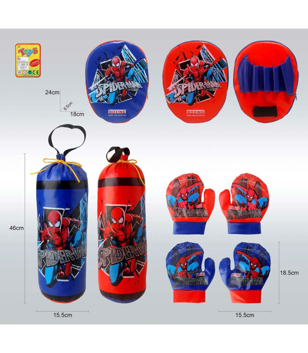 PUNCHING BAG WITH GLOVES AND SPIDER PAW, 46 CM