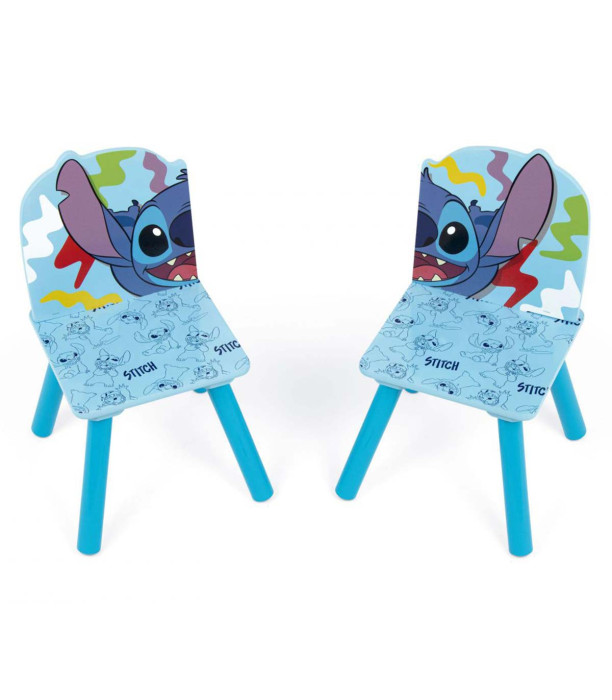 WOODEN TABLE WITH 2 STITCH CHAIRS