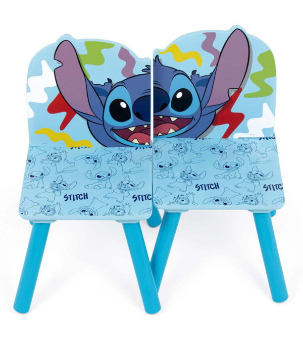 WOODEN TABLE WITH 2 STITCH CHAIRS