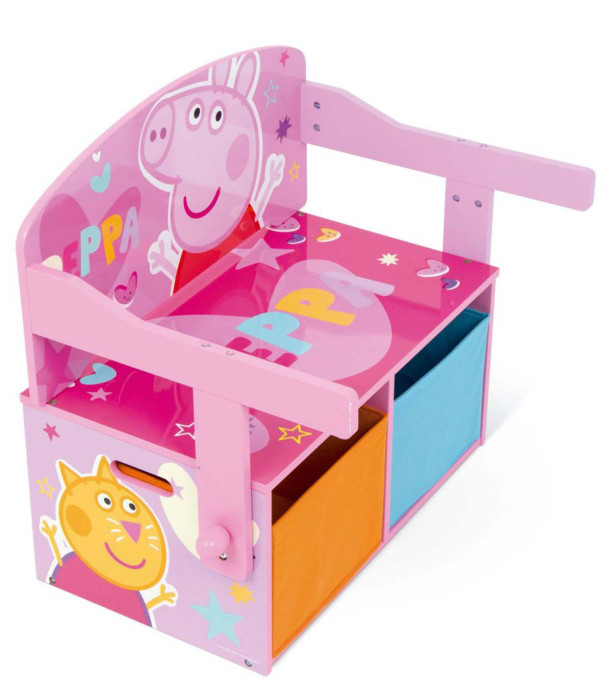 3-in-1 WOODEN BENCH/DESK/ORGANIZER PEPPA