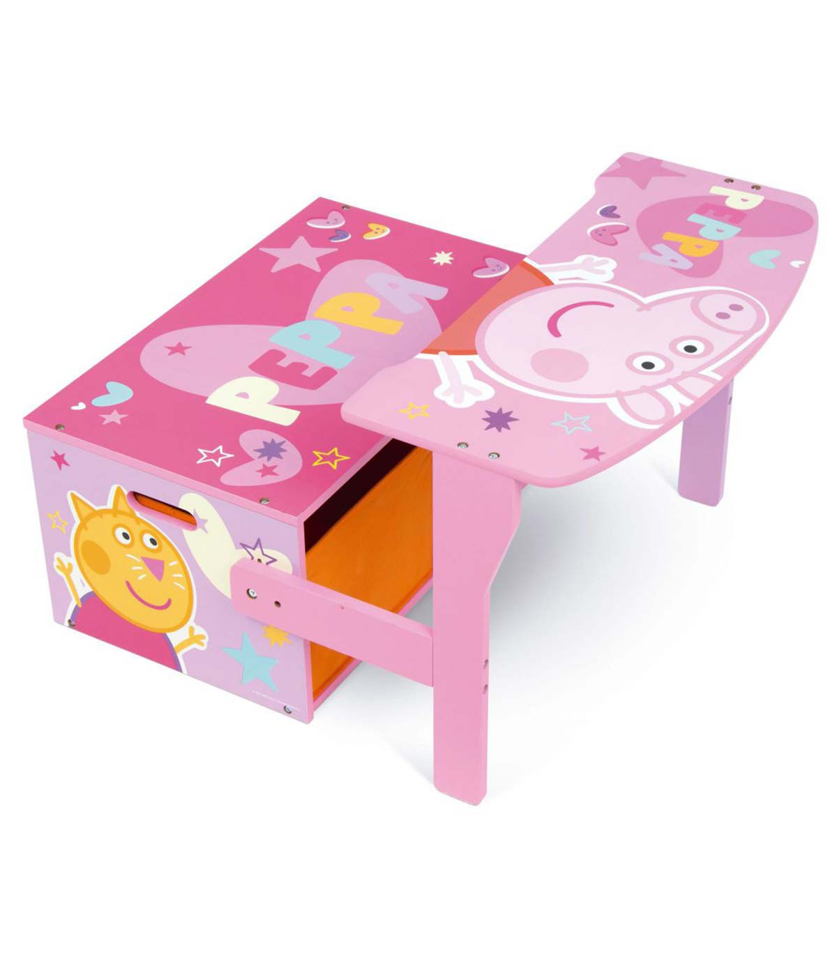 3-in-1 WOODEN BENCH/DESK/ORGANIZER PEPPA