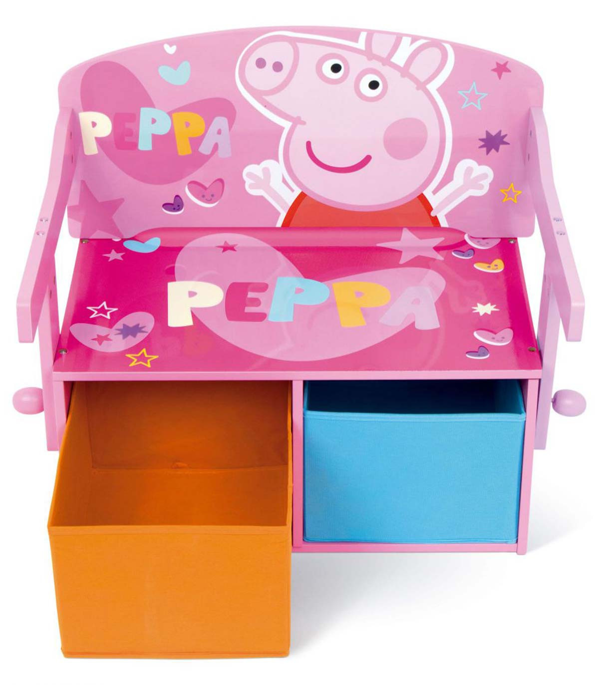 3-in-1 WOODEN BENCH/DESK/ORGANIZER PEPPA