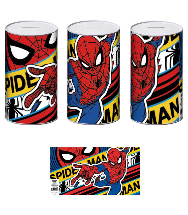METAL SPIDERMAN MONEY BOX 10 x 10 x 17.5 CM