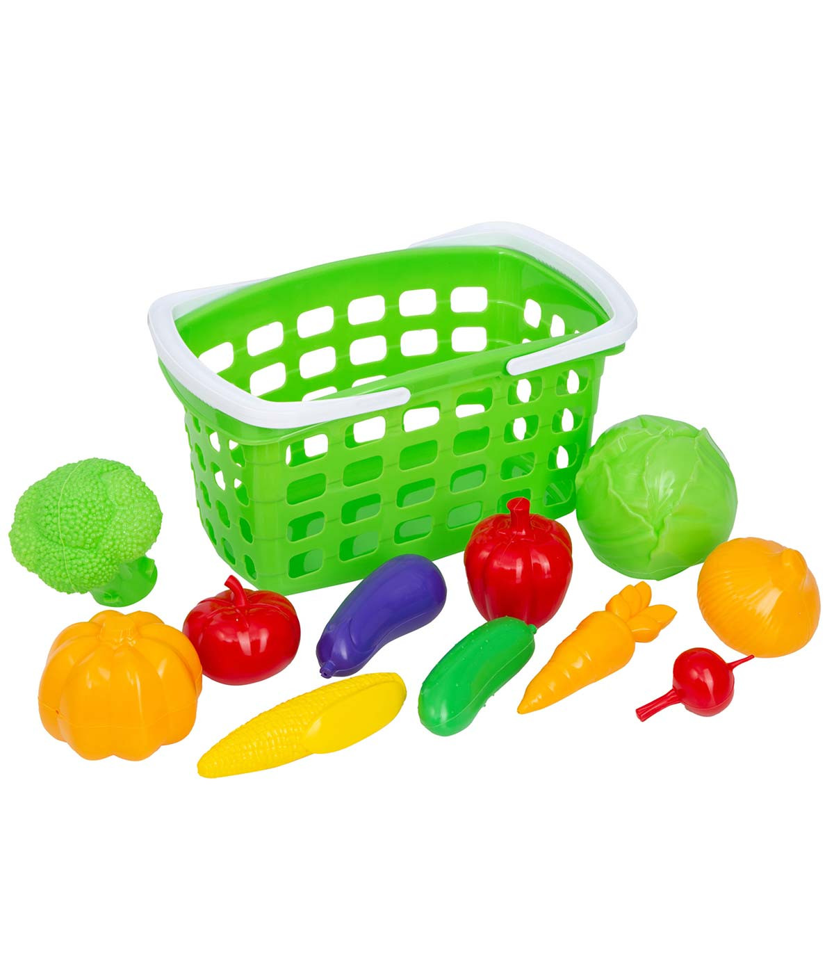 LARGE CHILDREN'S BASKET WITH VEGETABLES 11 PCS IN NET