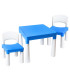 CHILDREN'S TABLE WITH 2 CHAIRS, BLUE/WHITE