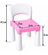 CHILDREN'S TABLE WITH 2 CHAIRS, PINK/WHITE