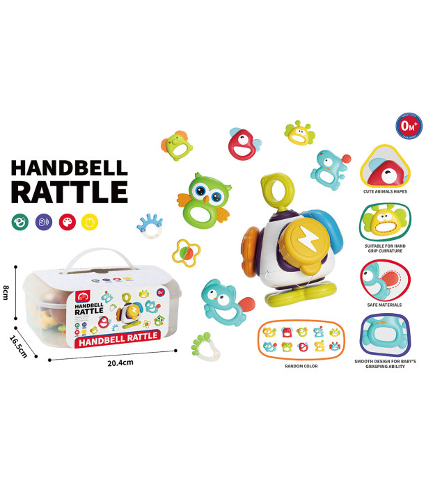 SET OF RATTLES AND TEETHERS IN A TRANSPARENT CASE
