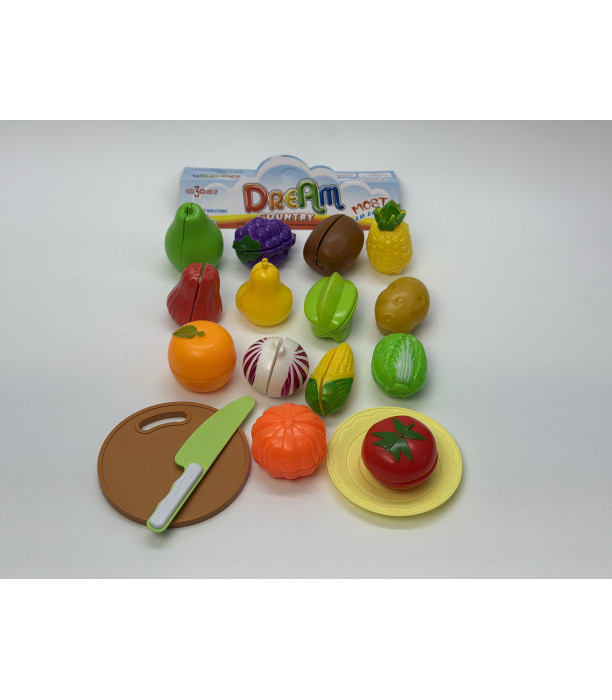 FRUITS AND VEGETABLES FOR CUTTING, 14 PCS. IN A BAG