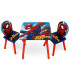 WOODEN TABLE WITH 2 SPIDERMAN CHAIRS