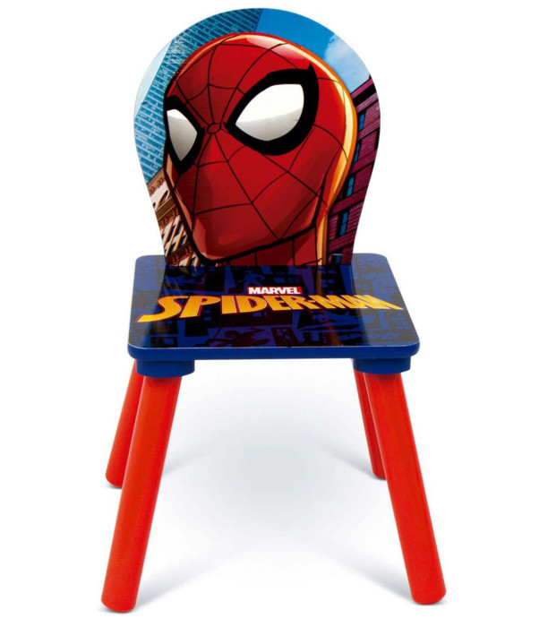 WOODEN TABLE WITH 2 SPIDERMAN CHAIRS