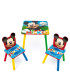 WOODEN TABLE WITH 2 MICKEY CHAIRS